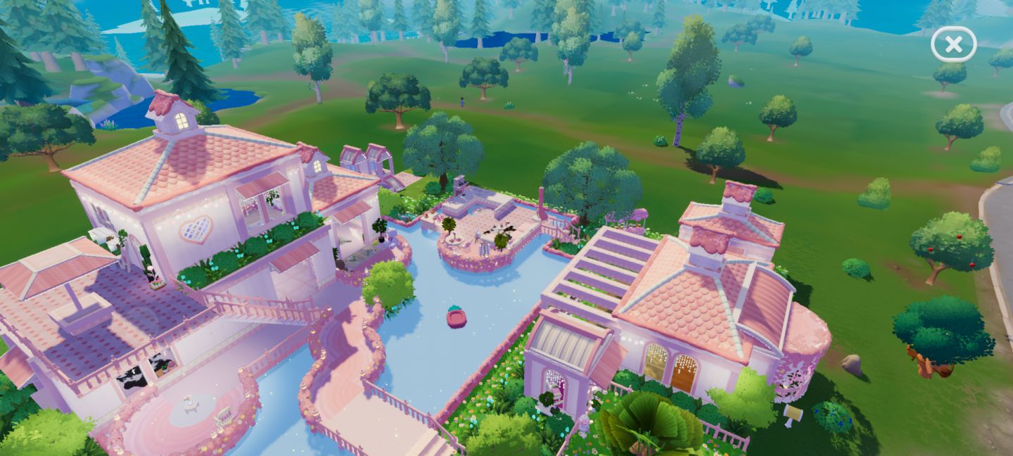 CONTA HEARTOPIA COM LAGO DA FLORESTA, CARRO KUROMI E POGO STICK ROSA