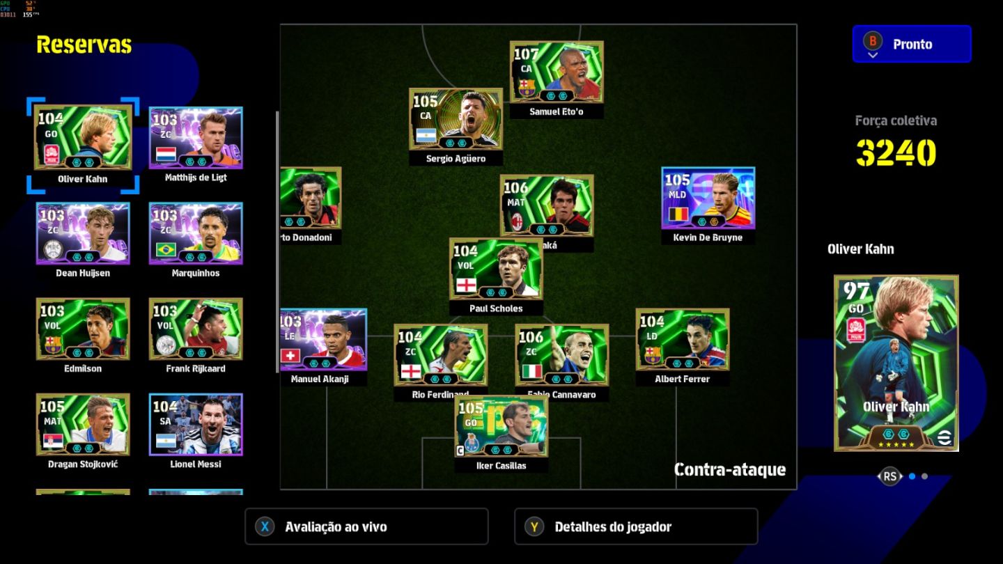 Conta PC Steam Samuel Eto'o 107, Kaka 106, De Bruine 105 e CIA