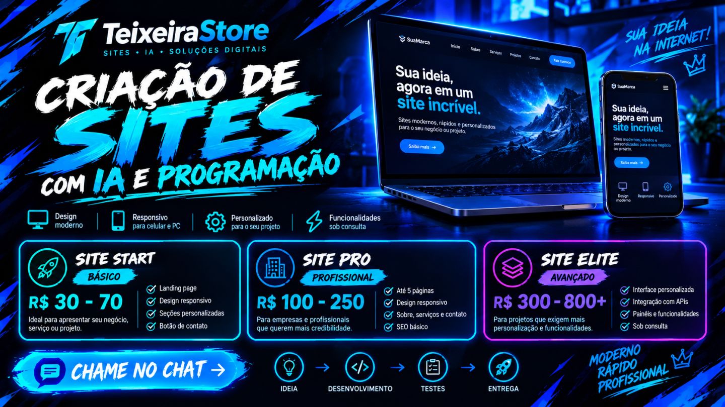[ENTREGA EM ATÉ 7 DIAS]Criação de SITE PROFESSIONAL!