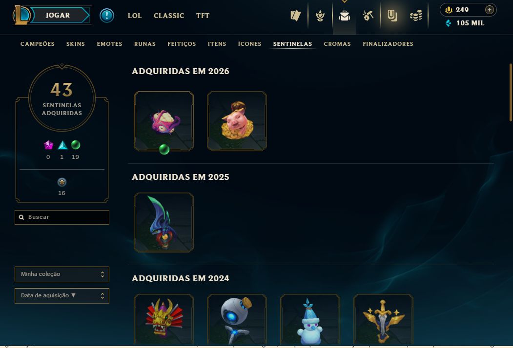 Contas LoL 2013 e 2015