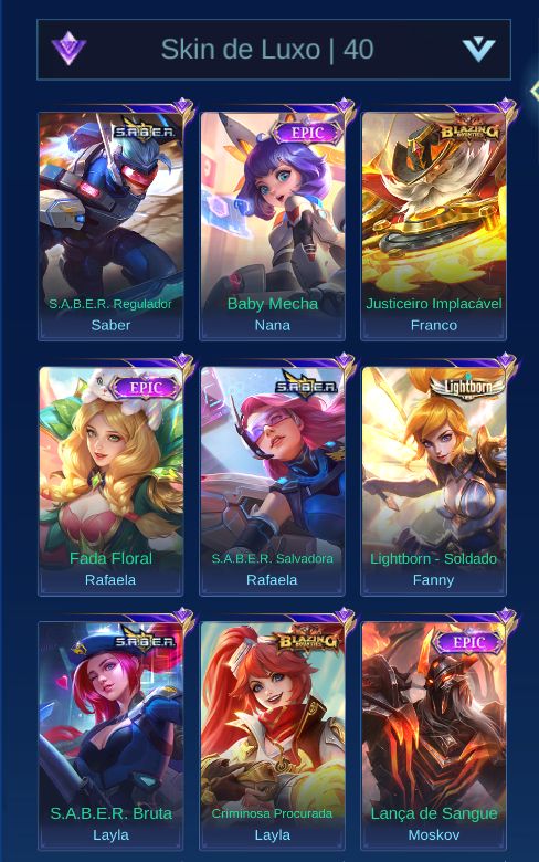 CONTA HIGH ELO | 315 SKINS | GUSION LEGEND + KOF + COLLECTOR