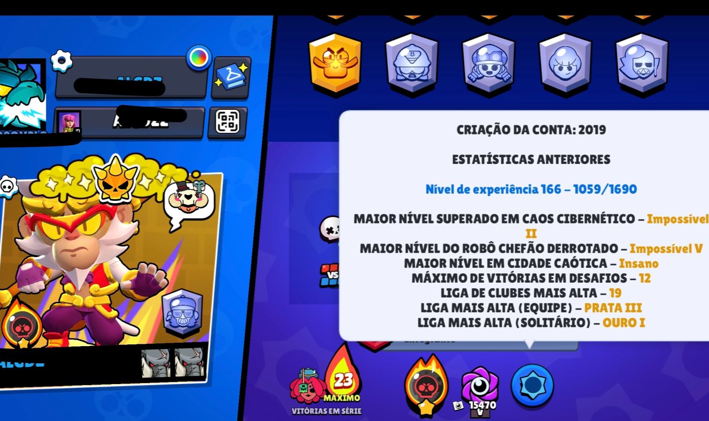 CONTA BRAWL STARS FULL 11 + 80 HIPERCARGAS
