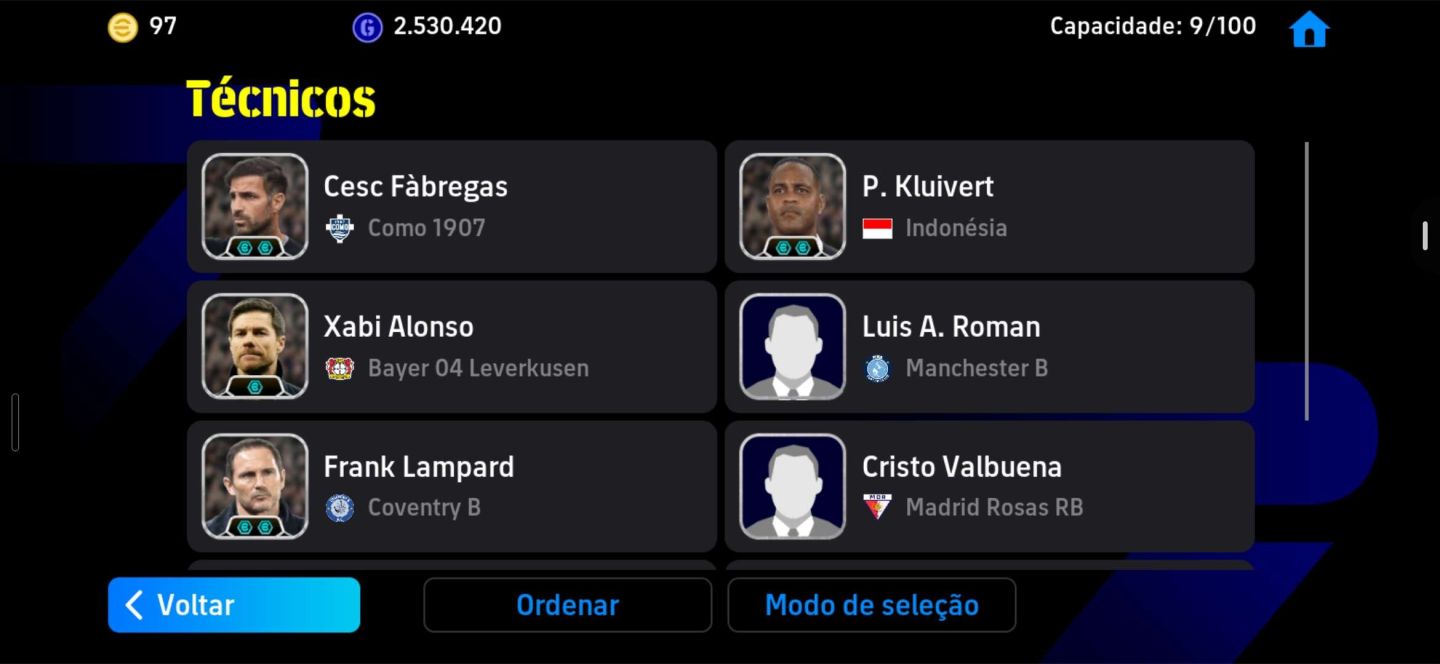 CONTA EFOOTBAL ANTIGA E COM BASTANTE JOGADORES