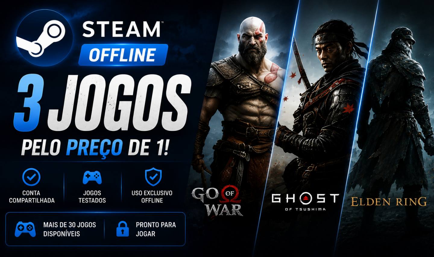 [MAIS VENDIDO] JOGOS DA ATUALIDADE > CONTAS STEAM OFFLINE PC