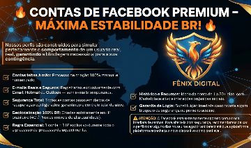 CONTAS DE FACEBOOK PREMIUM MÁXIMA ESTABILIDADE BR