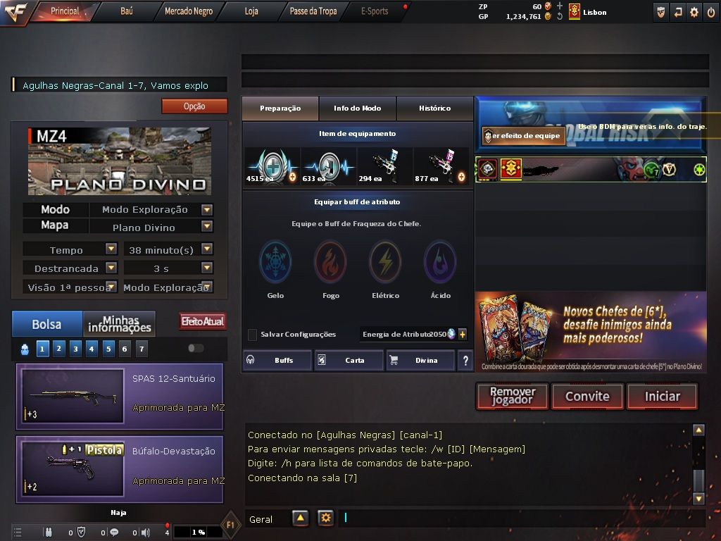 CONTA MARECHAL,BUFF 7,COM 5 ARMAS DE CRITICO MZ,CHEYTAC,CYBORG,USP,EMAIL ON