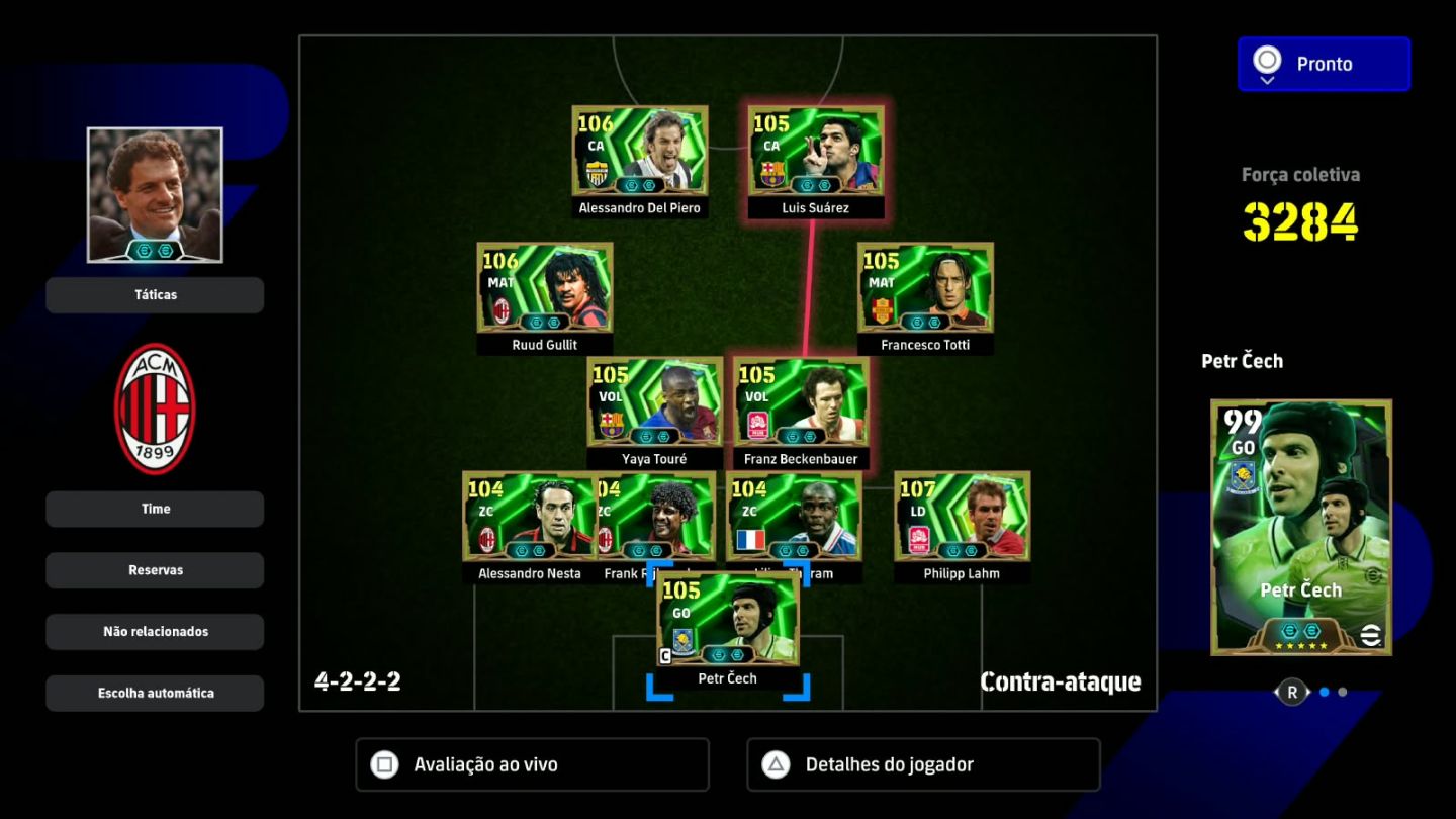 Conta eFootball ELENCO LENDÁRIO | Força 3284 | Messi 108 + Neymar 107 + Pelé