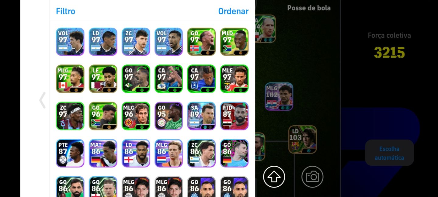 Conta de efootball 2215 de força de time competitivo!