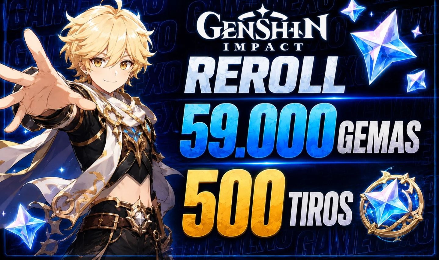 CONTAS GENSHIN IMPACT 59.000 PRIMOGEMS CONTAS REROLL PREMIUM MELHOR PREÇO