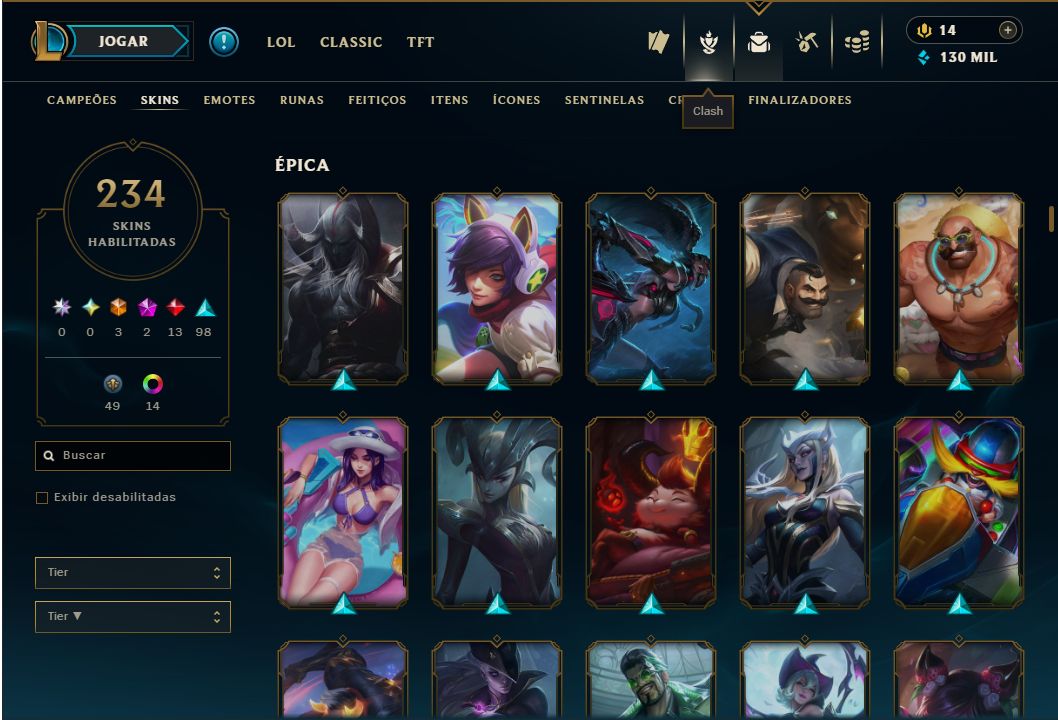 Conta de LOL e Valorant com SKINS