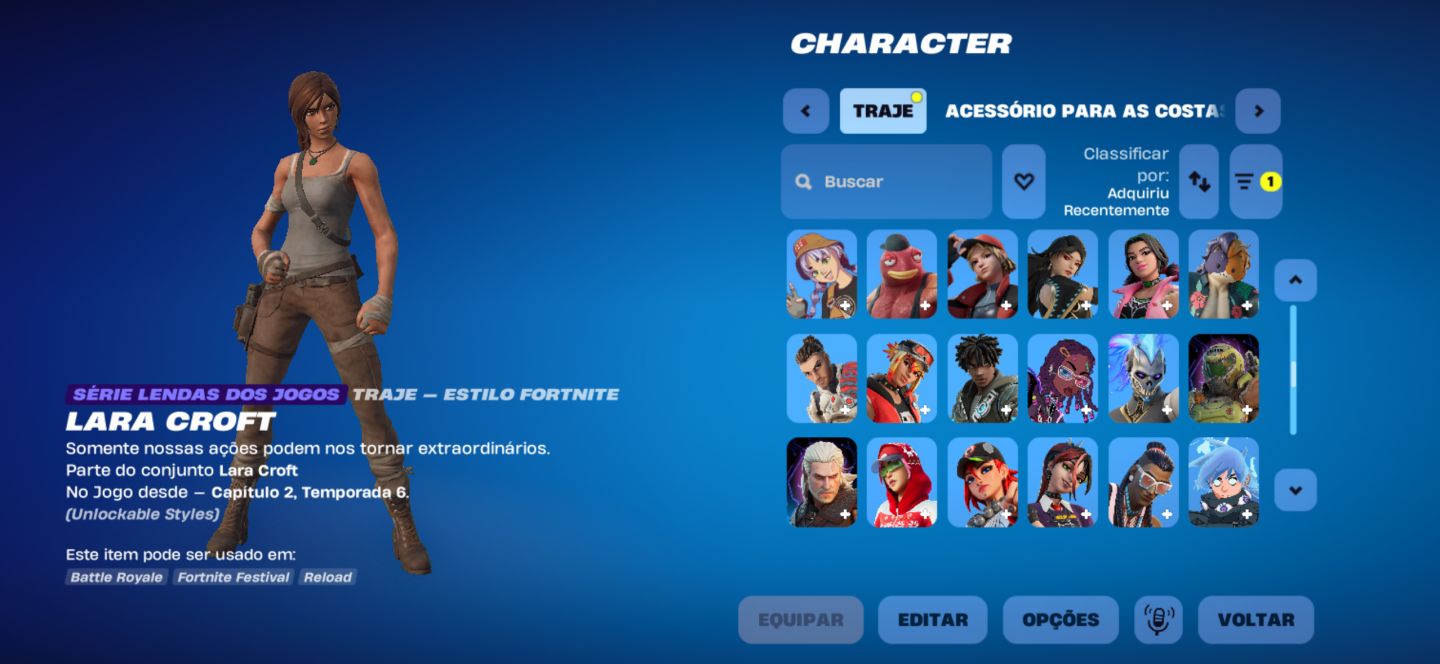 Conta de fortnite rara com 211 skins e laracroft! Salve o mundo!