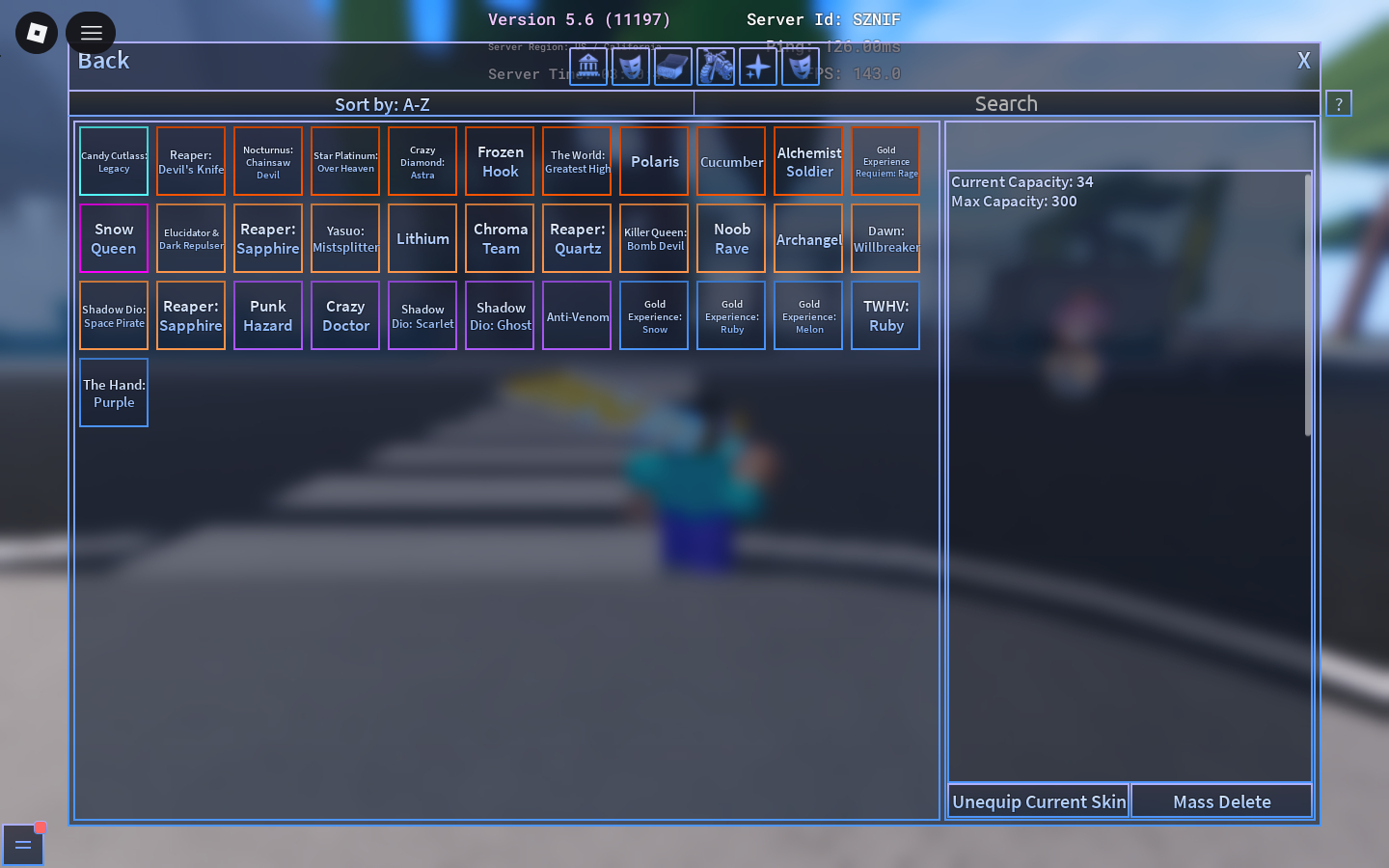 Skin e Specs de a universal time