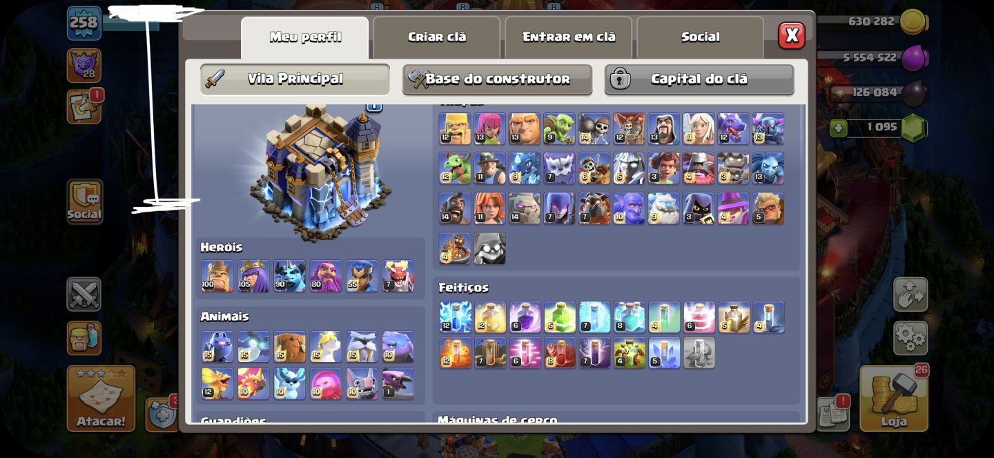 Conta Clash of Clans - CV18 | Nível 258 |