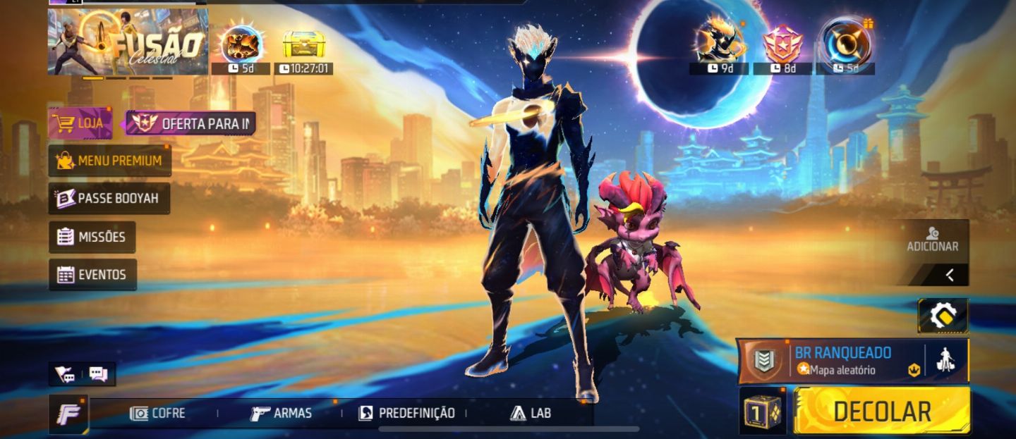 CONTA COM CONJUNTO ECLIPSE - LVL 15 + TROCA NICK