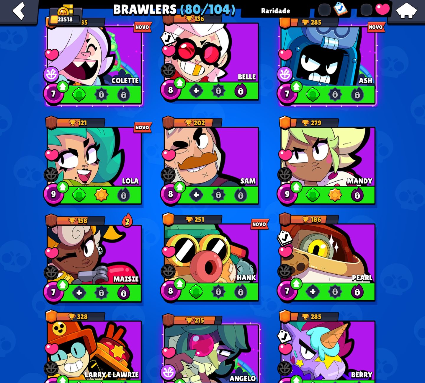 Conta Brawl Stars 20k Troféus / 80 Brawlers