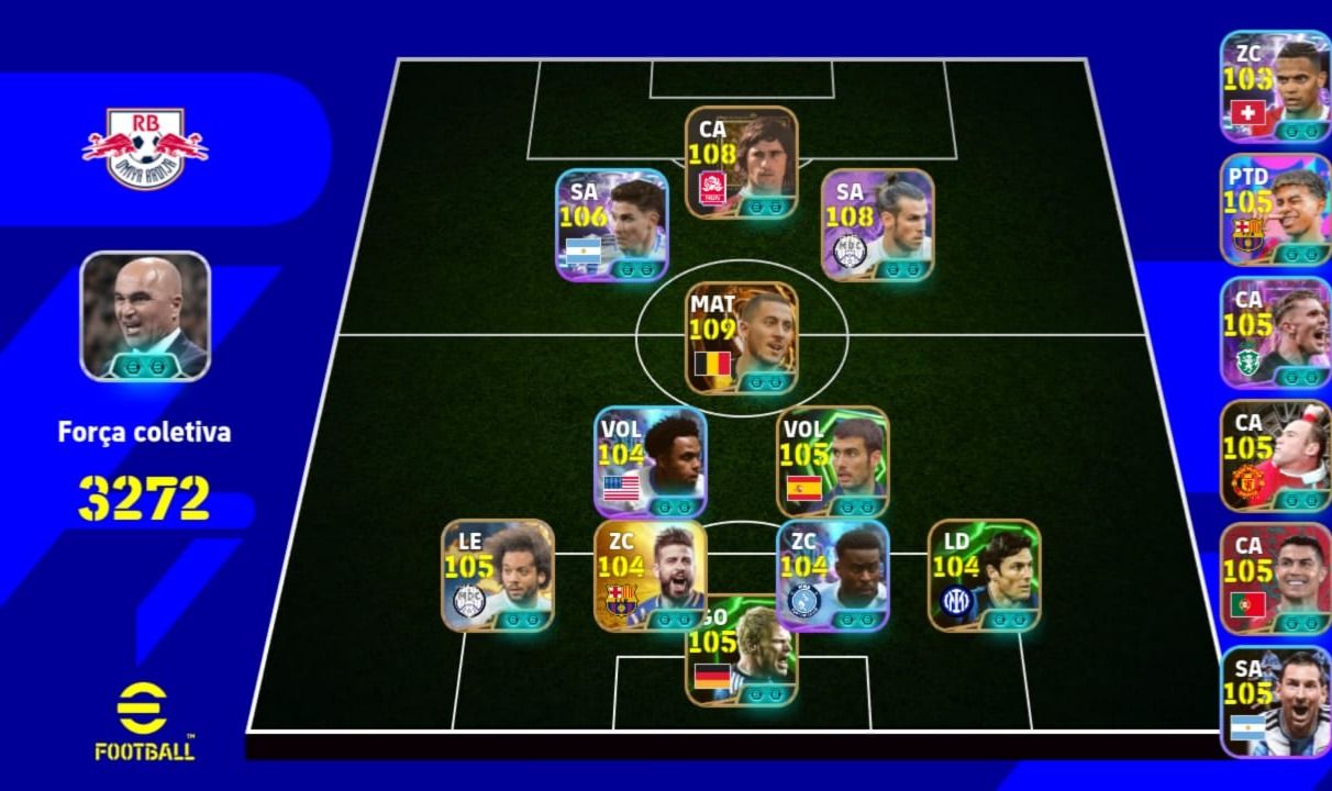Conta Efootball APELONA/ Hazard 109, Bale 108, Gerd Muller 108 e MAIS JOGADORES