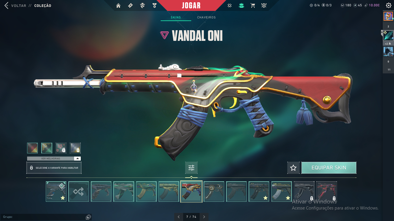 Conta VALORANT LV.200+ com diversas skins.