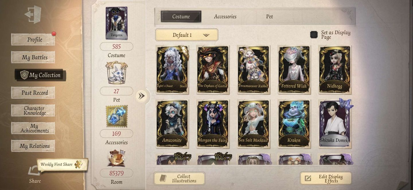Conta identity V antiga,várias skins s e a + candy girl