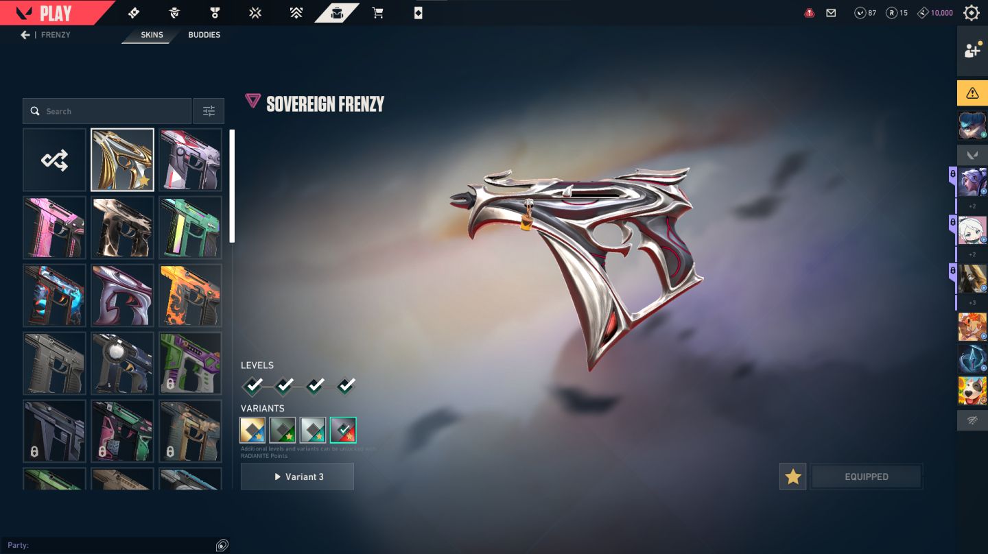 Minha conta do VALORANT com muitas SKINS e CHAMPIONS RARAS