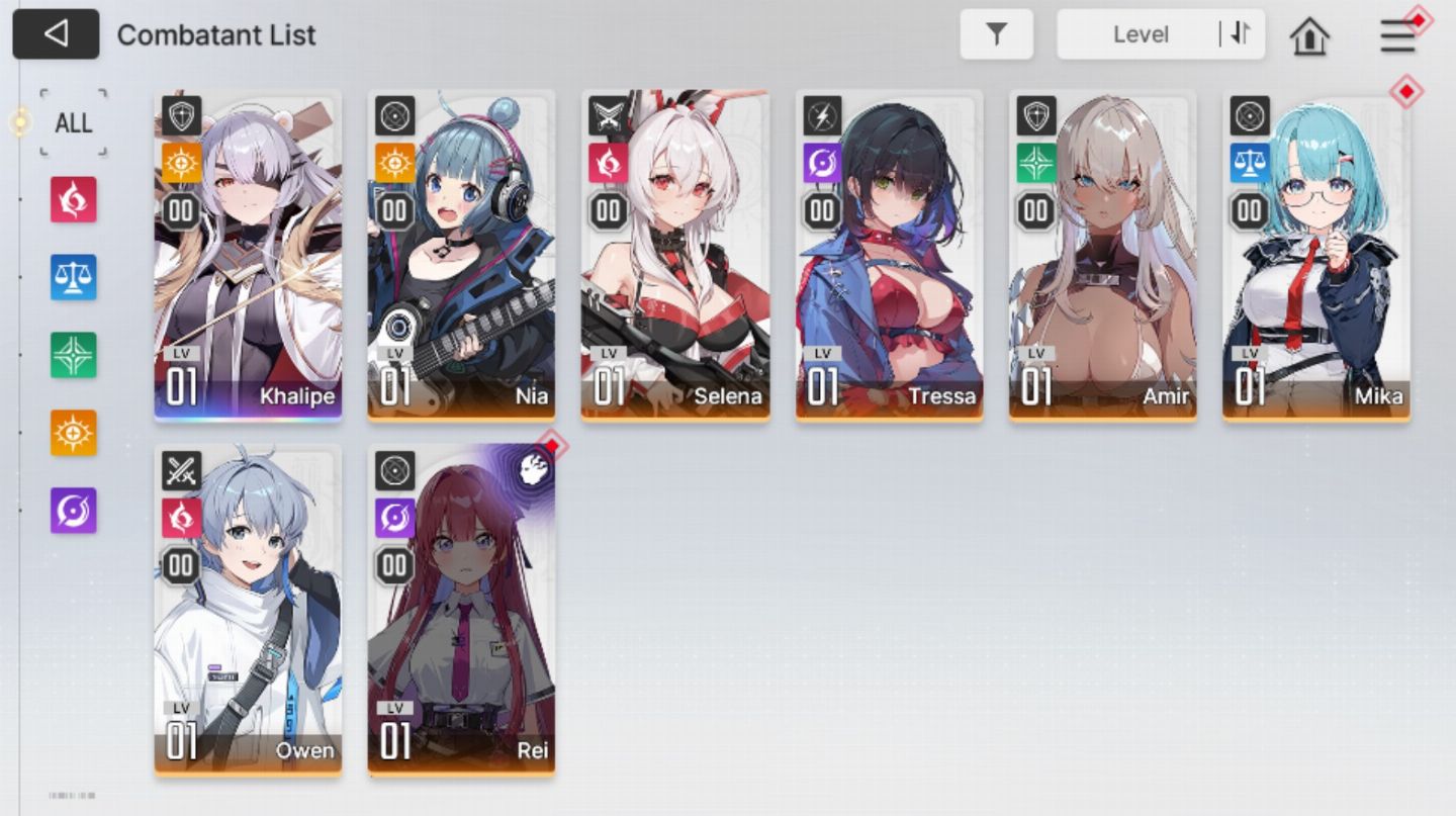 Contas reroll Chaos Zero Nightmare CZN Lv 05 GLOBAL