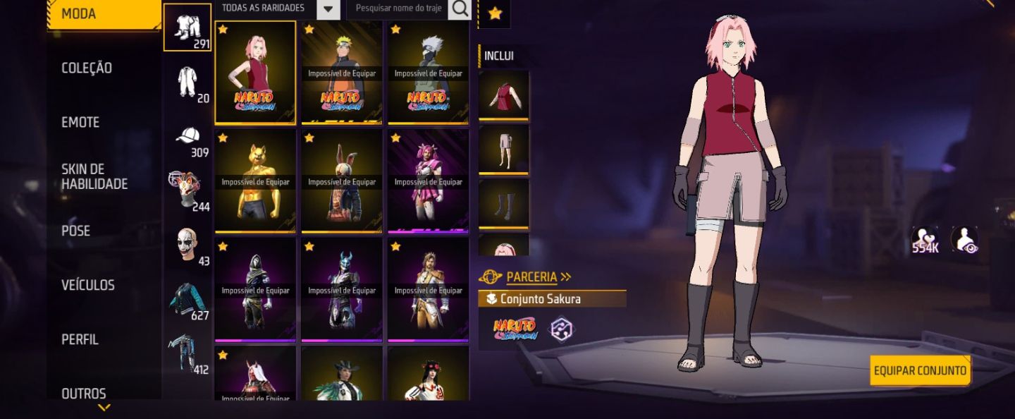 Conta Free Fire Gemada | Muitos Peitorais, Bandeirão, Barbinha ( Leia Desc)