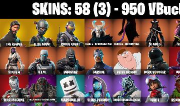 CONTA FORTNITE com The Reaper | Elite Agent|Rogue Agent|DRIFT STAGE 5 e 58 SKINS