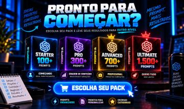 MEGA PACK IA 2026 PROMPTS SECRETOS para ChatGPT, Vendas, Imagens e Muito Mais