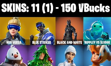 CONTA FORTNITE com Neo Versa | Blue Striker | BLACK AND WHITE e 11 SKINS