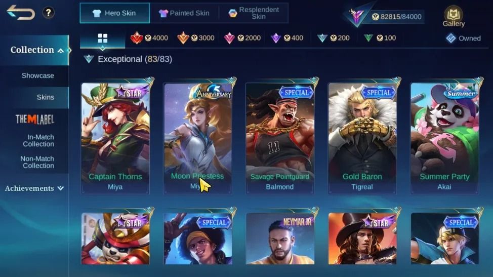 344 SKINS - 4 ZODIAC - FULL HEROIS E EMBLEMAS