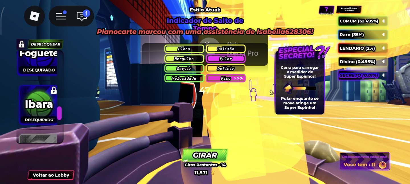 Conta voleibol legends e blox fruits