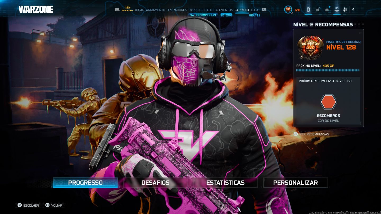 SKIN (IRIDESCENTE) (FAZE VEGAS 2026) (ROYAL REVENS) + 1.100 CP/ NÍVEL 128