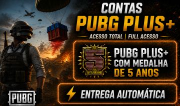 [50% OFF] CONTAS PUBG PLUS+ | MEDALHA 5y PUBG | FULL-ACESSO | ENTREGA AUTOMÁTICA