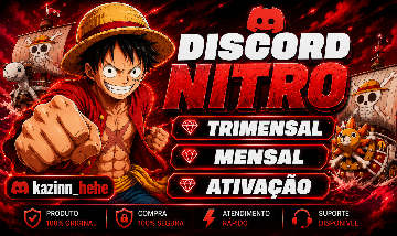 Nitro Discord Original 1 Mês / 3 Meses e Ativação Rápida e Segura