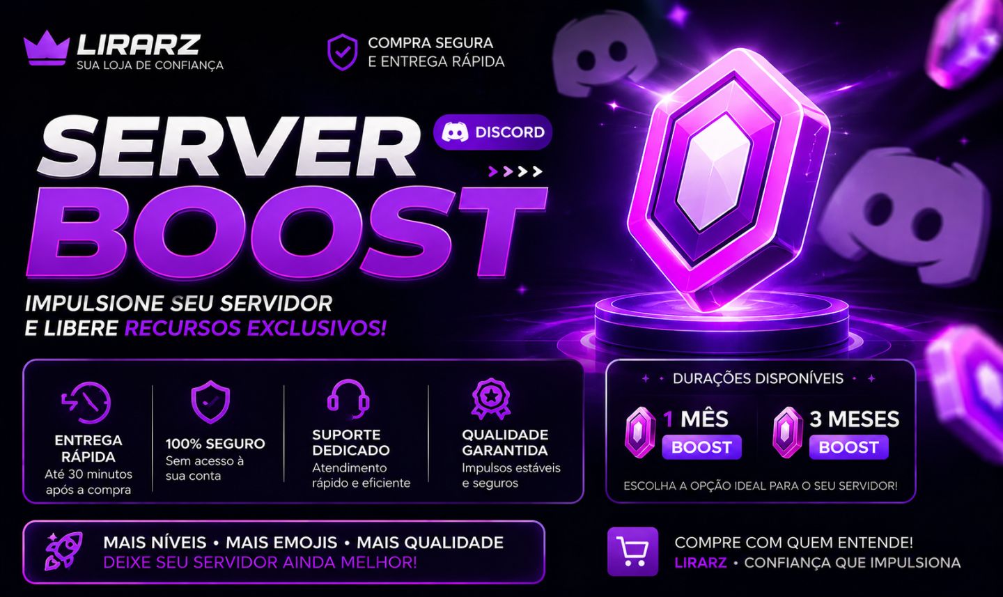 ENTREGA ATE 30 MINUTOS - IMPULSO NO SEU SERVIDOR DISCORD - BOOST IMPULSO 1/3 MÊS