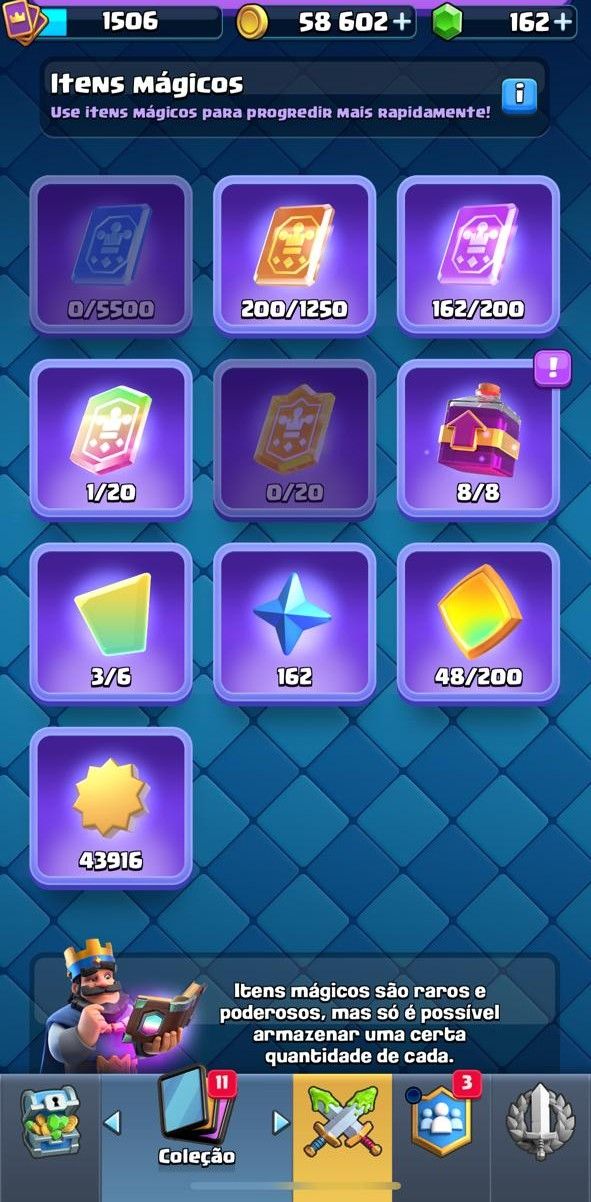CONTA CLASH ROYALE 11K TROFÉUS/ 12 EVOS/ 6 HEROIS/ EMOJES