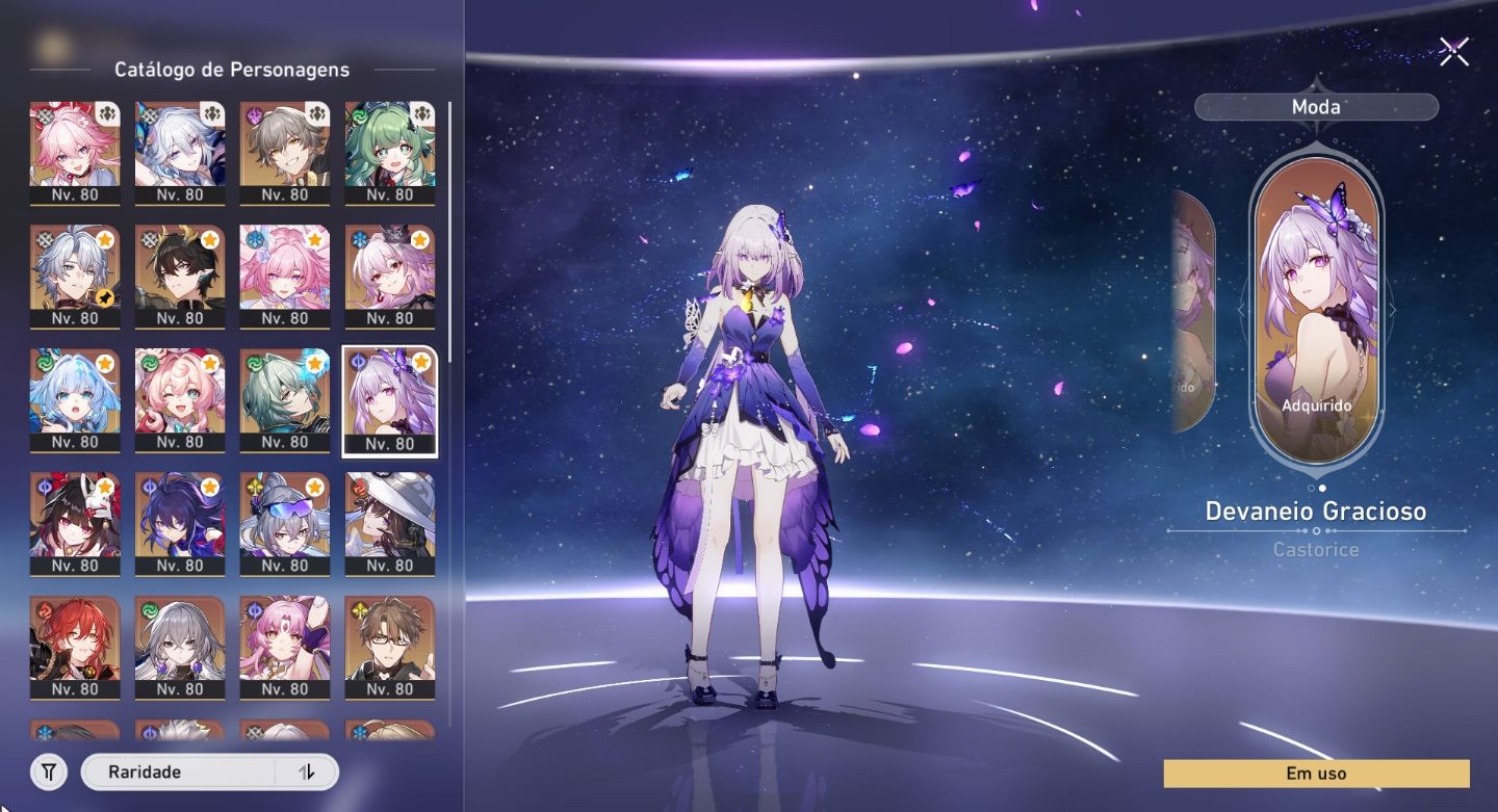 Conta Honkai: Star Rail TL:70, 24 Personagens T5 e 13 cones T5 + Skin + Eidolons