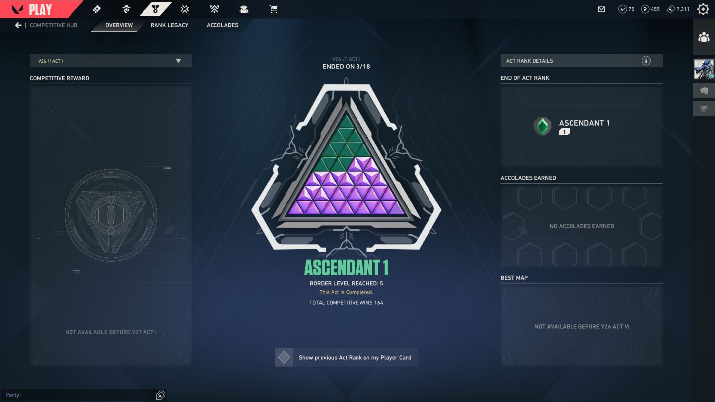 CONTA EX ASCENDENTE + CONTA LOL ESMERALDA 3 NO MESMO LOGIN / SKIN VCT 2026