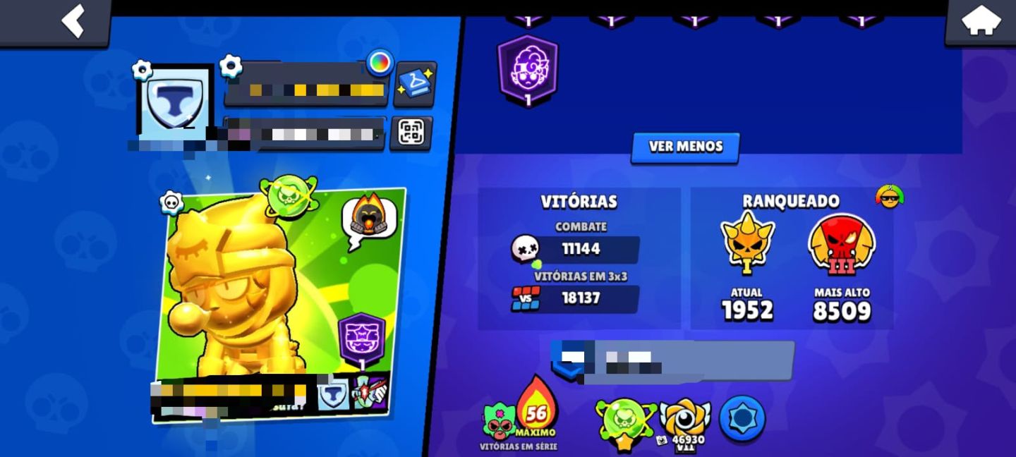 Conta Brasil star full brawlers hipercargas acessórios e poder de estrelas