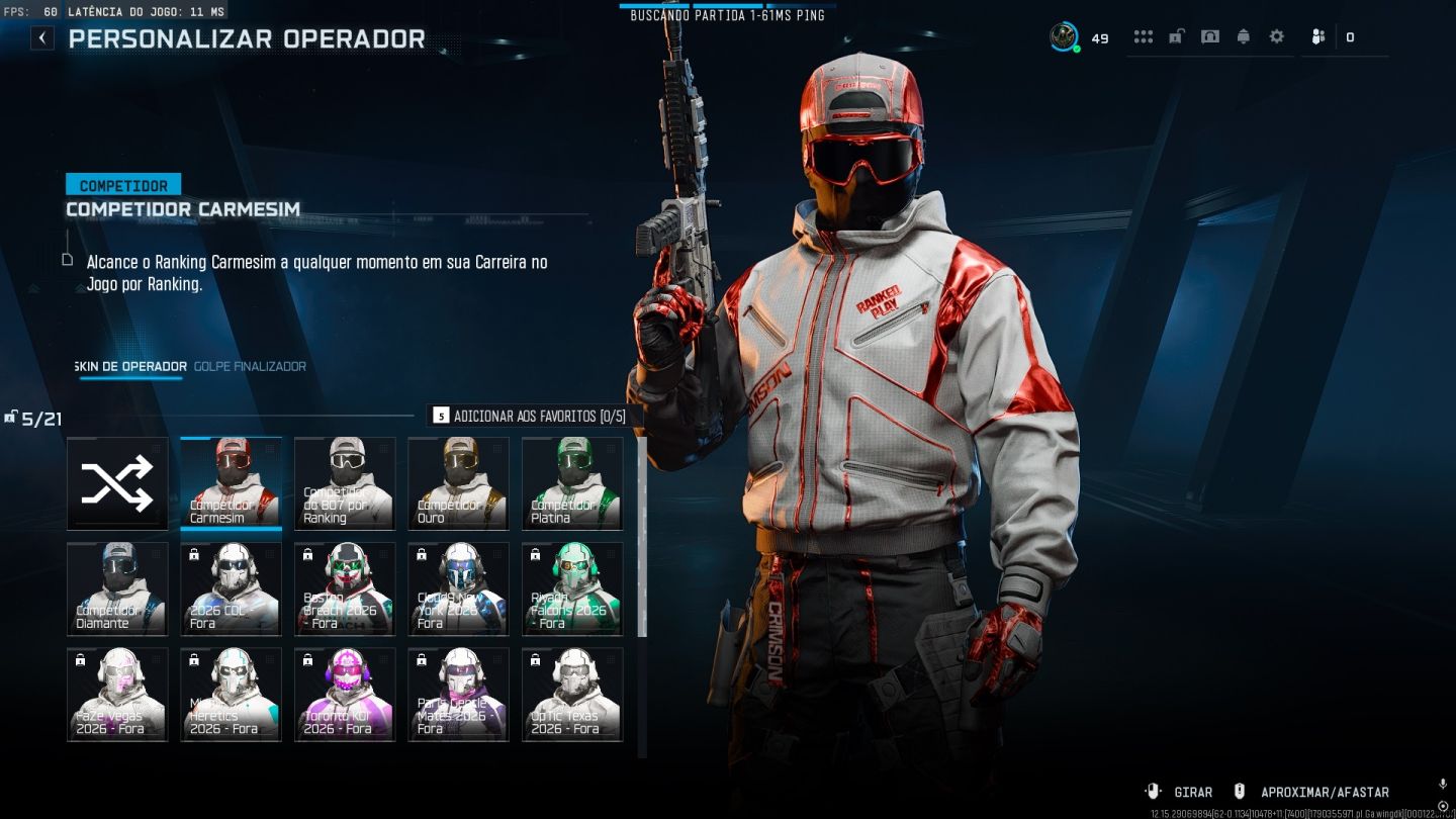Conta B07/Warzone rank Carmesim