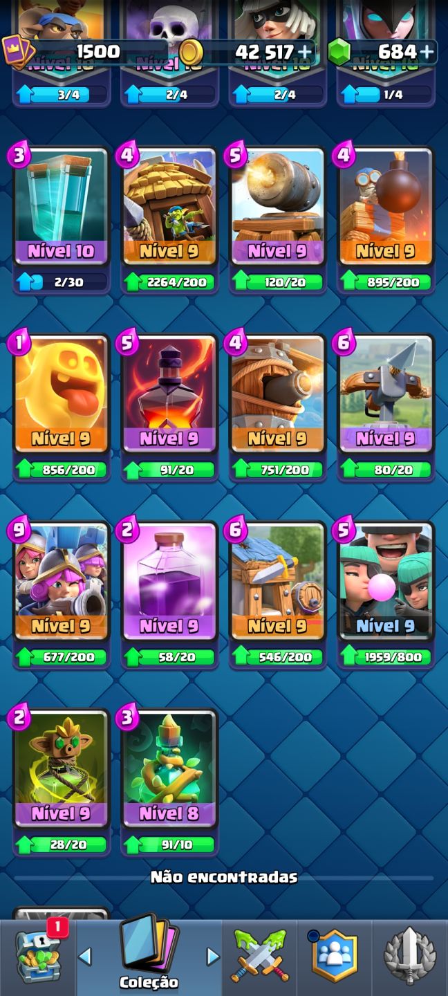 Conta de clash royale top 9533 Troféus 123/124 cards