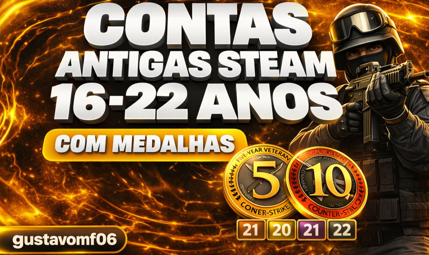 Conta Steam Antiga PRIME |Medalhas 5 & 10 Anos| Full Acesso & Entrega Rápida CS!