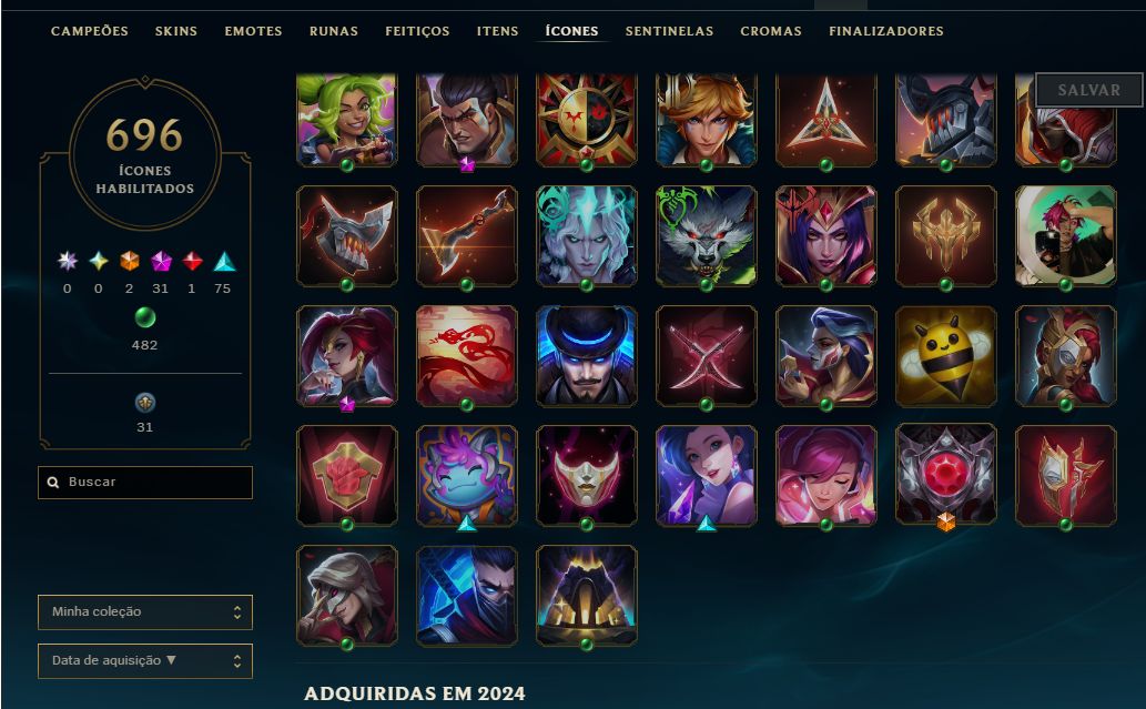 Conta lol Ex Grão-Mestre 1.434 skins, varios chibis do tft, tendo tudo no paoc
