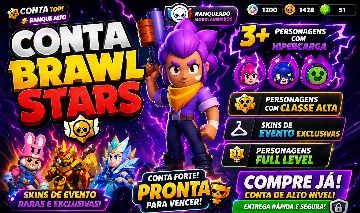 Conta de Brawl Stars com 10k de troféus lendários e Brawlers com skin Lunar