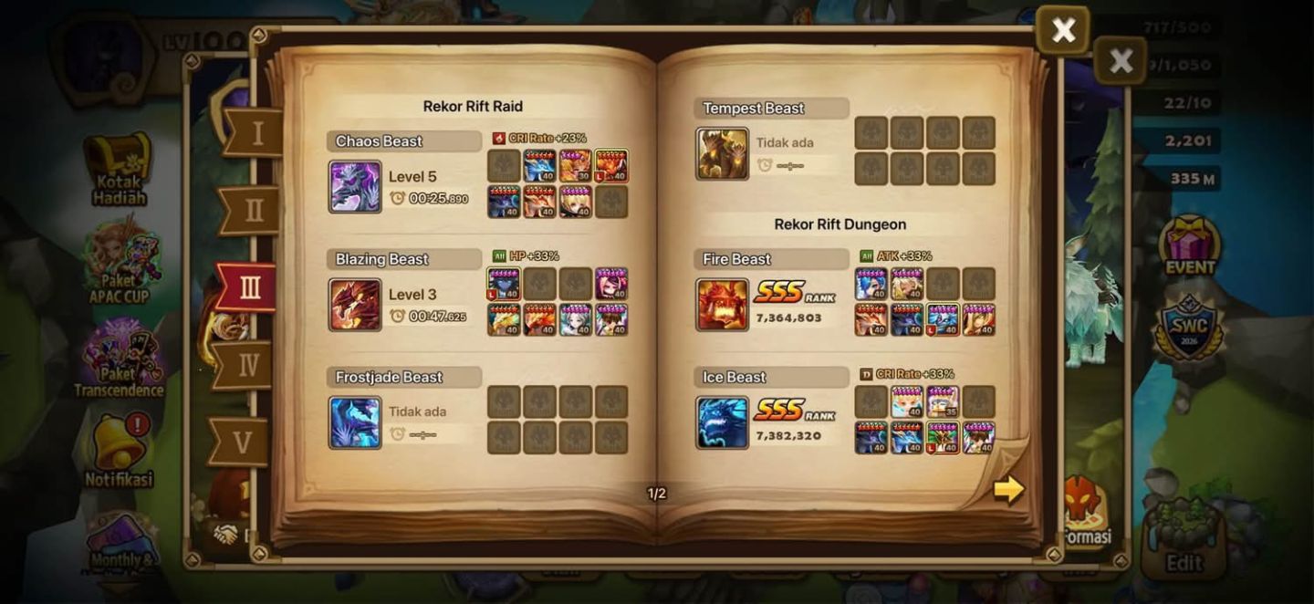 CONTA 7LD SUMMONERS WAR MID GAME ASIA