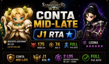CONTA SUMMONERS WAR | J1 na RTA | 2 LD5 COLLAB + LEONA | 175 MOBS 6 | 74 NAT 5