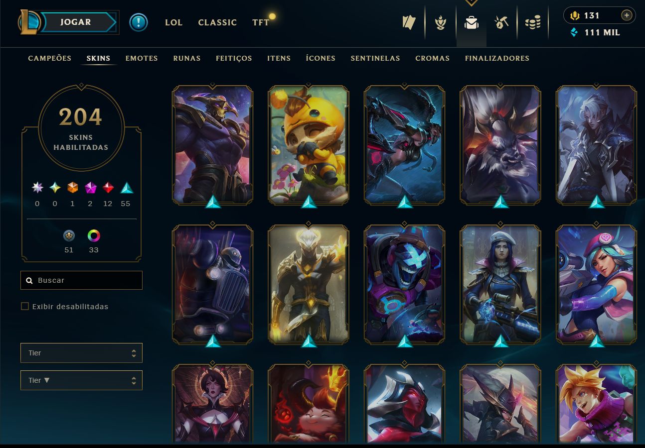 CONTA LOL 204 SKINS | 2 MÍTICAS | 12 LENDÁRIAS | ESMERALDA III