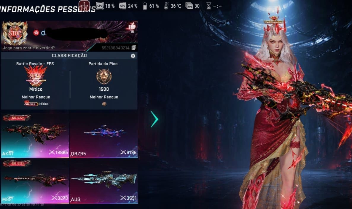 CONTA BLOOD STRIKE MUITO RARA COM SKINS ESCLUSIVA XTREME AK47 E BARRETAO LVL MAX