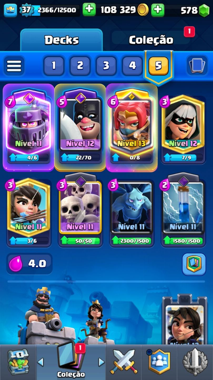 CONTA DE CLASH 9 ANOS | MEGA CAVALEIRO EVO | 7600+ TROFÉUS | 119/121 CARTAS