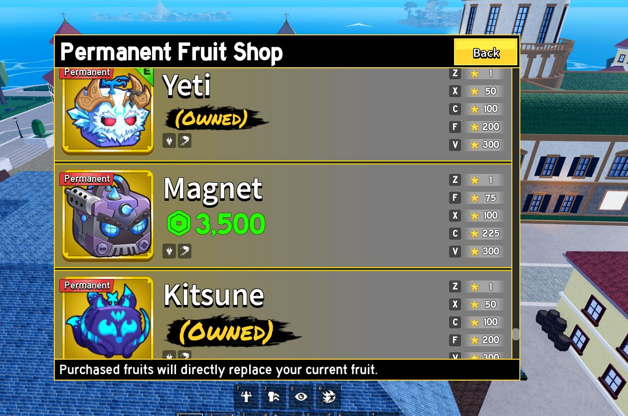 Conta Roblox/blox fruits impecavel com quase todas as frutas permanentes
