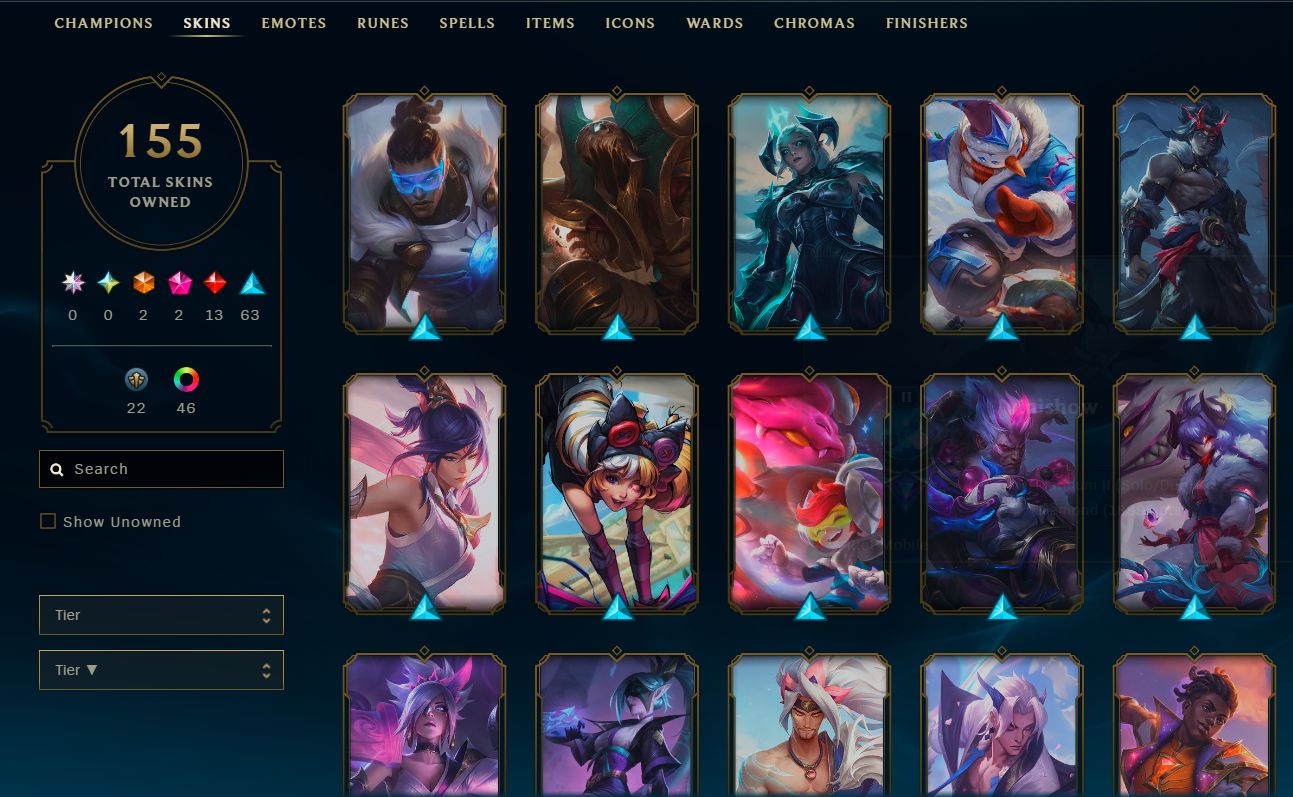 CONTA NÍVEL 258 ESMERALDA 4 HONRA 5 155 SKINS